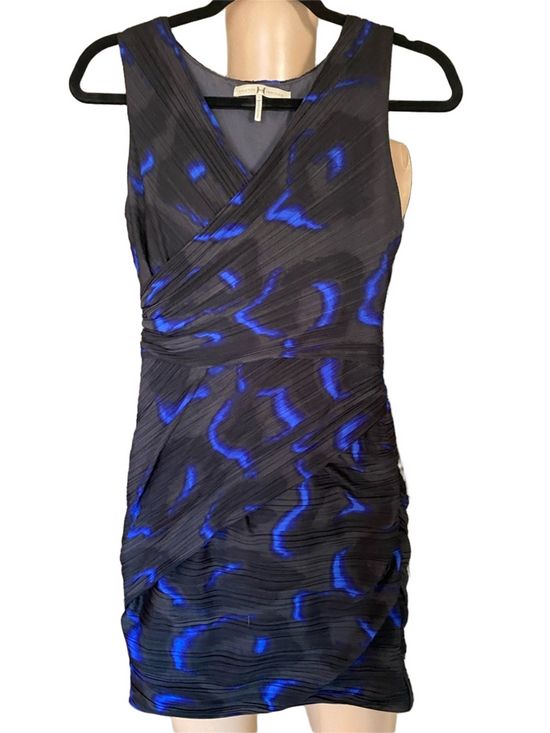 Halston Heritage Dresses & Skirts - Halston Heritage Black Mini Dress with Electric Blue Accents